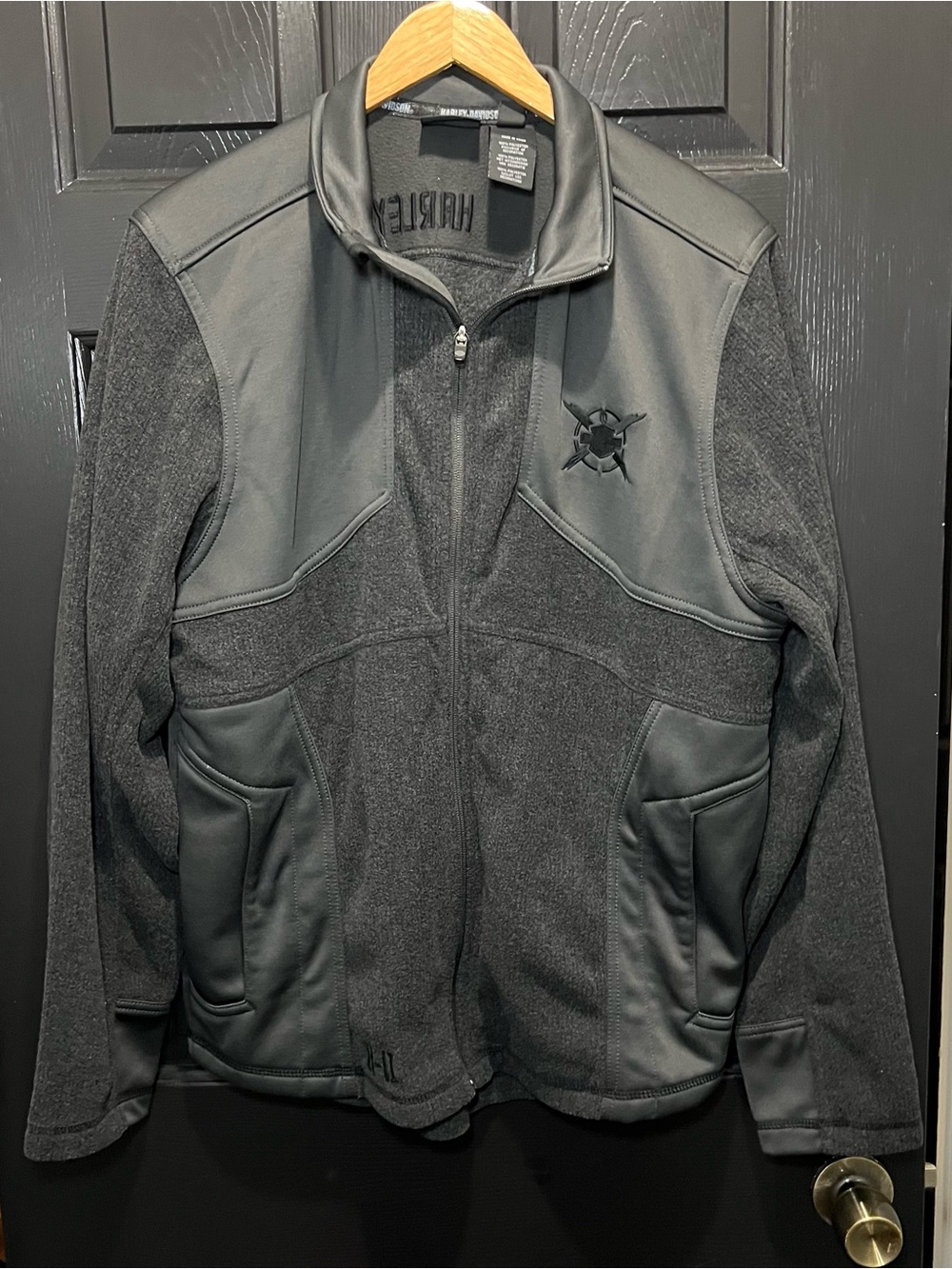 Harley-Davidson Men's xl FLEECE JACKET Grey Long Sleeve Embroidered